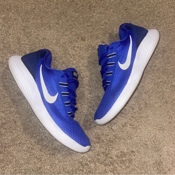 Nike Lunar Converge Running Shoes Mens Blue Mesh Lace Up Size 10 - Picture 2 of 9
